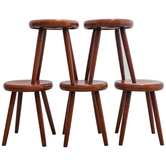 Wood Scandinavian Stool, 1950s For Sale - Image 7 of 7
