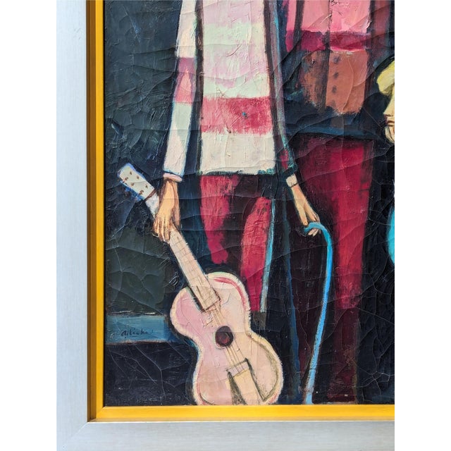 Red David Adickes "Two Boys with Blonde and Guitar" Modern Abstract Cubist Figurative Portrait, 1980s For Sale - Image 8 of 11