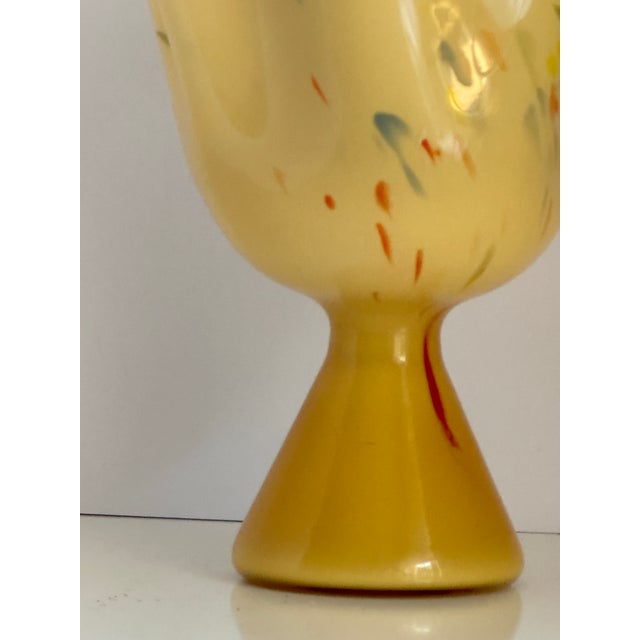 1960s 1960s Murano Style Fluted Top Compote Vase For Sale - Image 5 of 8
