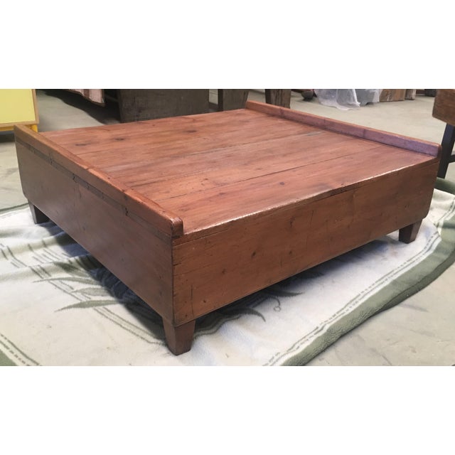Brown Low Platform Coffee Table, Slabs of Antique Hardwood, Conductors Podium For Sale - Image 8 of 10