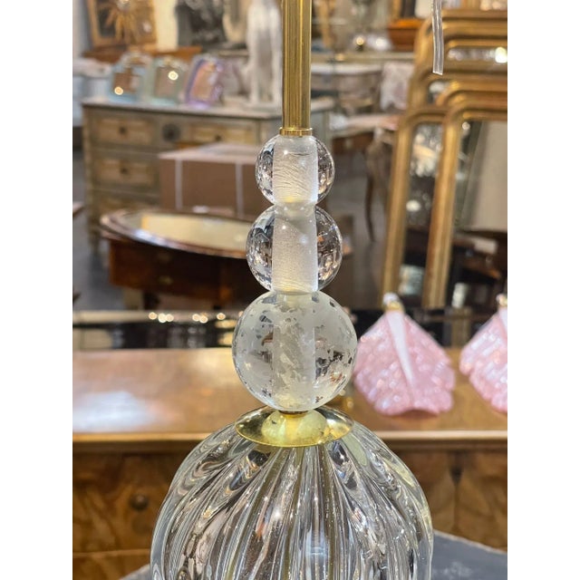 Modern Murano "Fume"Glass and Brass Pendant Light For Sale In Dallas - Image 6 of 10