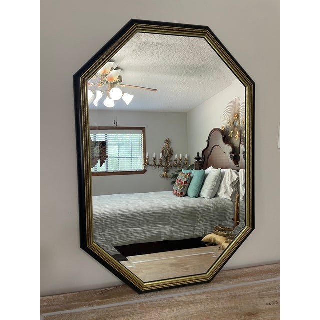 Mid-Century Modern 1970s-80s Large Beveled Octagonal Wall Mirror, Edward Art Products For Sale - Image 3 of 14
