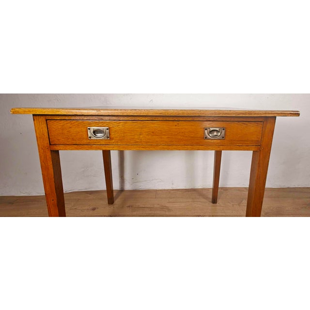 Brown Vintage Military Desk in Oak, 1930s For Sale - Image 8 of 16