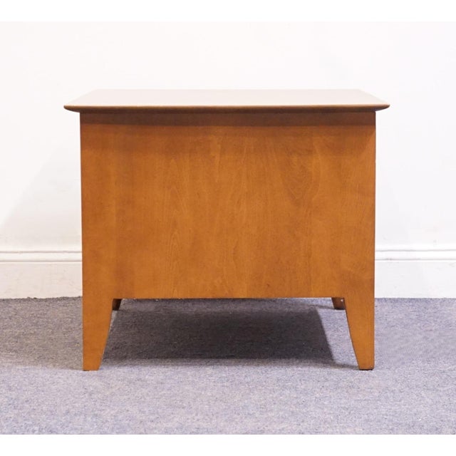 Willett Furniture Solid Hard Rock Maple MCM Mid Century Modern 29" Two Drawer Nightstand For Sale - Image 10 of 12