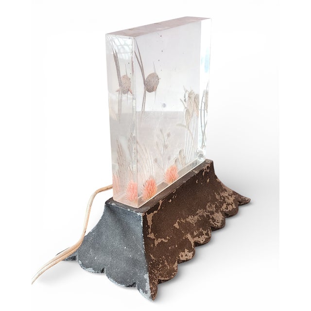 Art Deco Antique Art-Deco Reverse Worked Illuminated Lucite Fish Bowl Aquarium Night / Accent Light, 1940s For Sale - Image 3 of 9