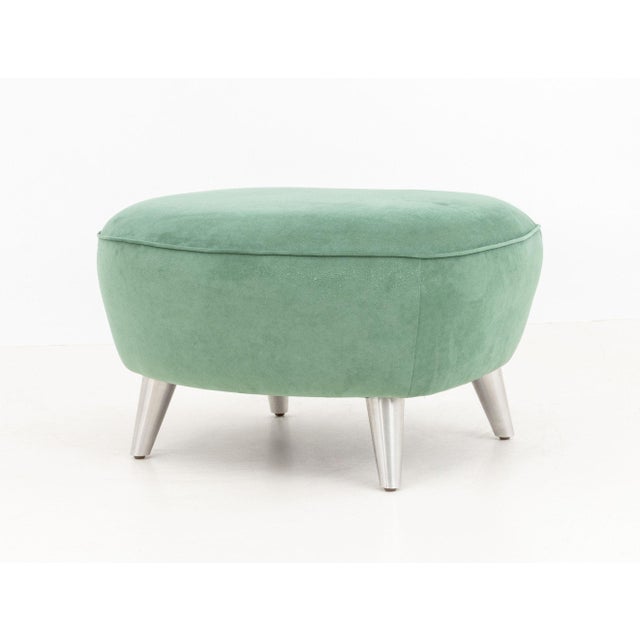 Vladimir Kagan Barrel Swivel Chair and Ottoman For Sale - Image 11 of 13