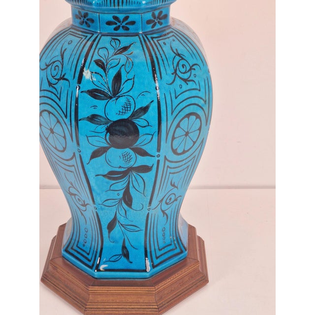 Large Middle Eastern Ceramic Table Lamp, 1950s For Sale - Image 10 of 13