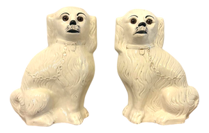 Large Antique Victorian Staffordshire Dogs, 1860, Set of 2