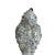 Silver doves embellished with gold beads, silver sequins, and a full plume of faux white tail feathers. Previously used...