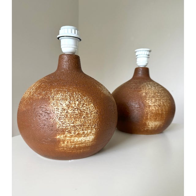 Large Handmade Stoneware Ceramic Table Lamps from Søholm Stentøj, Denmark, 1970s, Set of 2 For Sale - Image 11 of 11