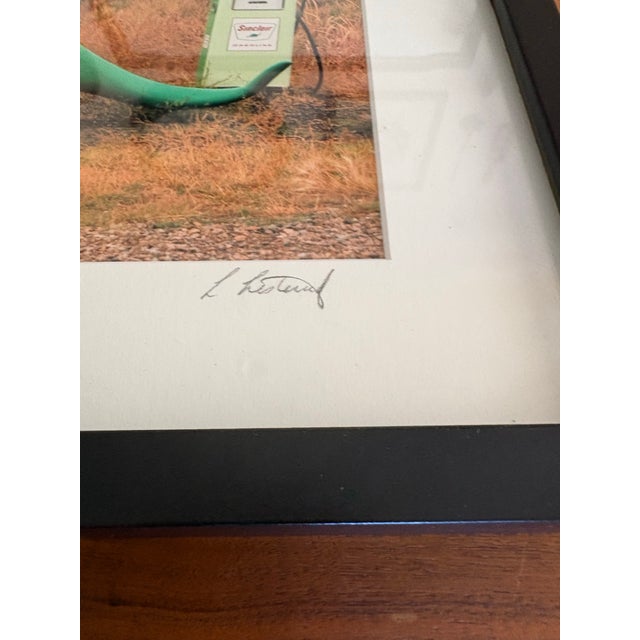 Signed Sinclair Dino Gas Station Photograph For Sale - Image 4 of 7
