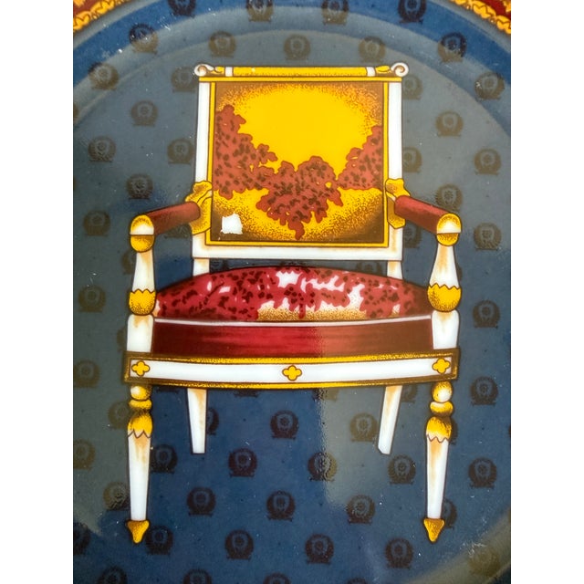 Vintage 1980s Gucci Porcellana Neoclassical Chair Decorative Plate For Sale - Image 9 of 13