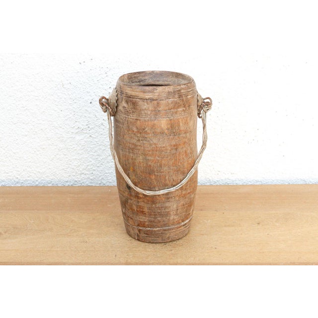 Coastal 10" Tall Antique Ghee Pot With Rope Handle For Sale - Image 3 of 6