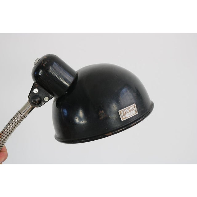 Metal Vintage Desk Clamping Lamp with Swan Neck attributed to Christian Dell for Emperor Idell. Germany 1930 For Sale - Image 7 of 14