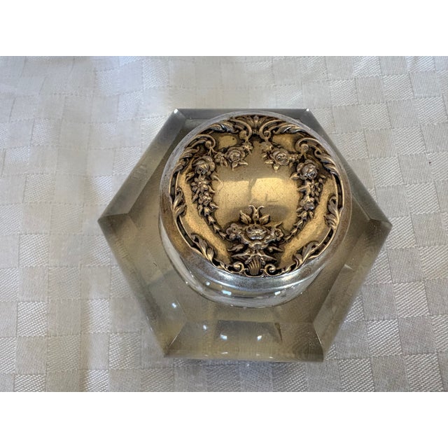 French Late 19th Century Sterling Silver Topped Inkwell For Sale - Image 3 of 10