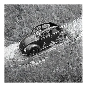 Driving Through Mountains in the Volkswagen Beetle, Germany, 1939, Printed 2021