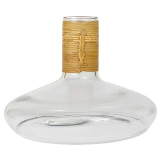 Mid-Century Vase with Wicker Top attributed to Carl Auböck, Austria, 1950s For Sale