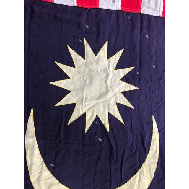 Textile Vintage Large Nautical Cotton Flag of Maylasia For Sale - Image 7 of 11