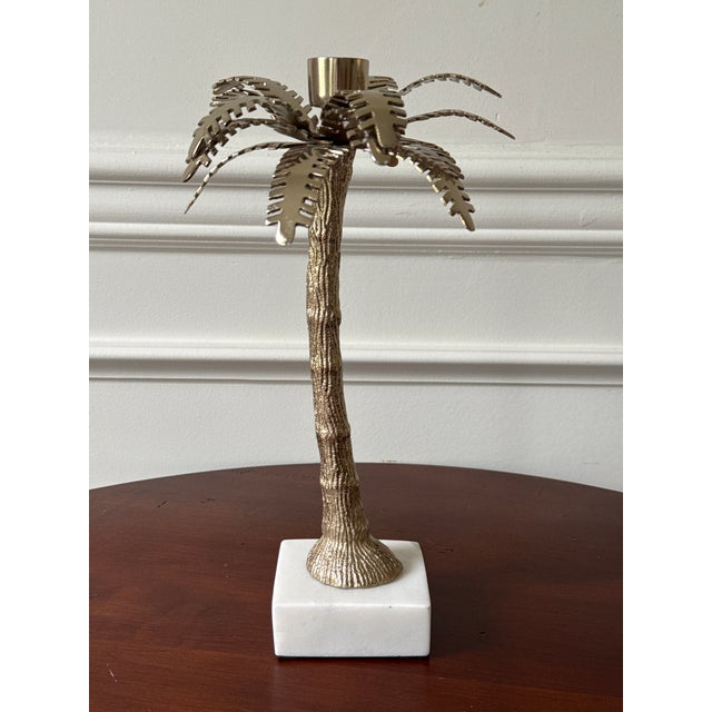 Palm Leaf Style Candle Holders For Sale - Image 10 of 14
