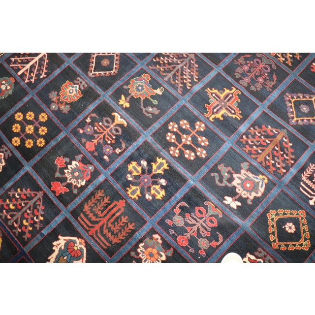 Early 20th Century Square Garden Design Persian Bakhtiari Rug - 11'8" x 12'5" For Sale - Image 13 of 13