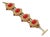 Chantal Thomass Jeweled Bracelet Pearl and Red Cabochons For Sale