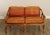 High Quality Vintage Bamboo Frame Loveseat Settee with Rawhide Lacing and Custom Upholstered Cushions