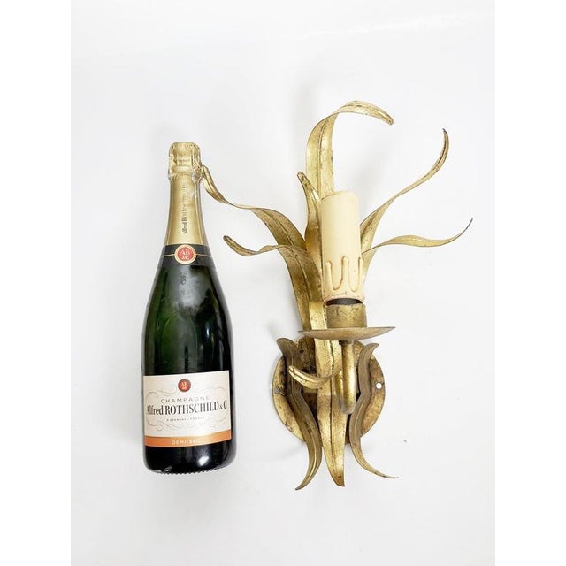 Gilt Metal Wall Light, France, 1970s For Sale - Image 4 of 15