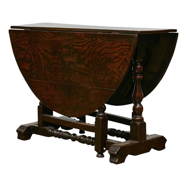 Oval Oak Gateleg Table with Turned Legs, England, 19th Century For Sale