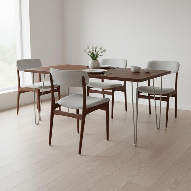 Vintage Teak Chairs with Upholstered Boucle Back by Rasmussen for Thorsø Mobelfabrik, 1960s, Set of 6 For Sale - Image 14 of 18