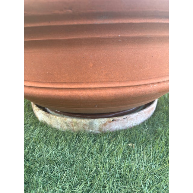 Vintage California Terracotta Bowl Planter Gainey Saucer Sc-14, 24" For Sale - Image 9 of 10