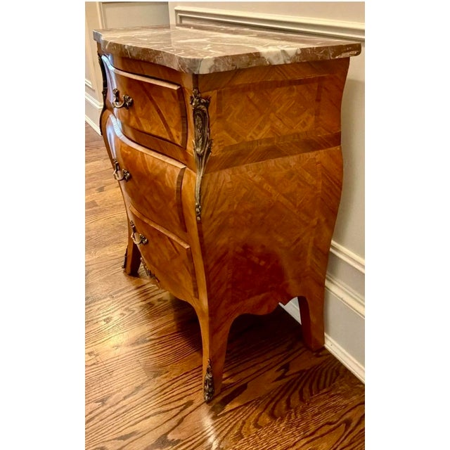 Mid 20th Century Mid-20th-Century Louis XV Style Rosewood Bombé Commode For Sale - Image 5 of 9