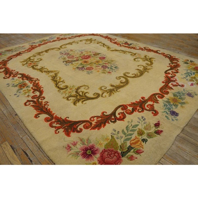1930s American Hooked Rug ( 9' x 11'8" - 275 x 355 cm ) For Sale - Image 10 of 10