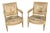 Pair 19th Century French Louis XVI Style Giltwood Aubusson Armchairs For Sale