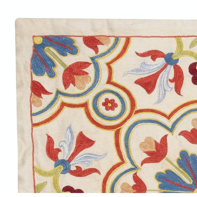 Modern 20"x20" Modern Cushion Cover Made of Silk. Embroidered Pillow. New Throw Pillow For Sale - Image 3 of 6