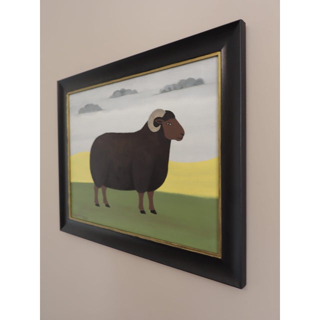 Contemporary 'Walter' Original Naive Style Animal Oil Painting by British Artist Matt Rix, Framed For Sale - Image 6 of 11