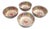 Set of 4 Hand-Painted Bat Trang Vietnamese Ceramic Soup Bowls With Floral Motifs For Sale