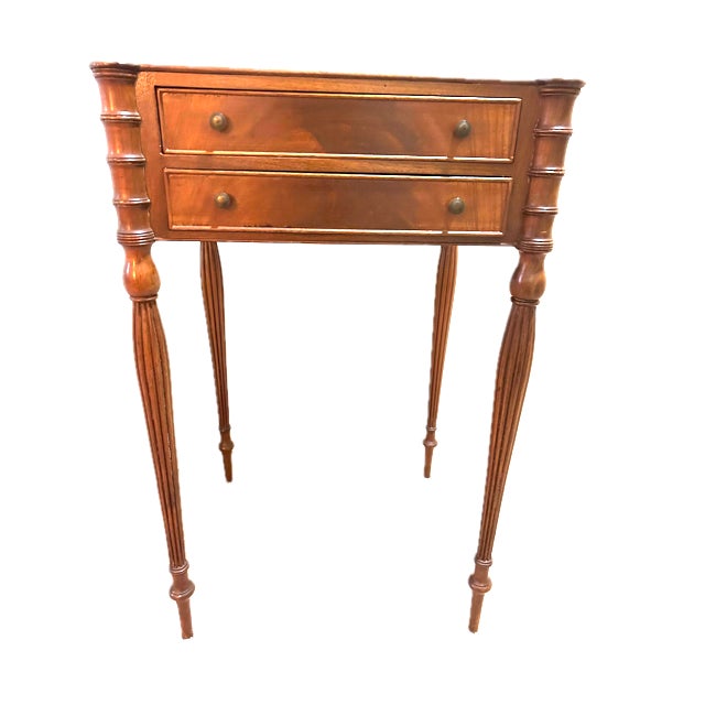 Late 19th Century Sheraton Style Mahogany Two-Drawer Side Table For Sale - Image 11 of 11