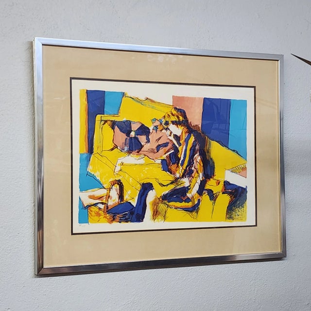 Nicola Simbari (1927-2012) Post Modern Seriograph 1964 Pencil Signed and Numbered Early Work Bright Colorful For Sale - Image 9 of 11