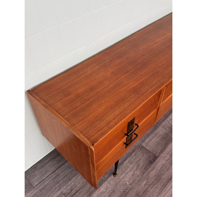 Vintage Italian Chest of Drawers in Teak with Metal Legs, 1950s For Sale - Image 9 of 18