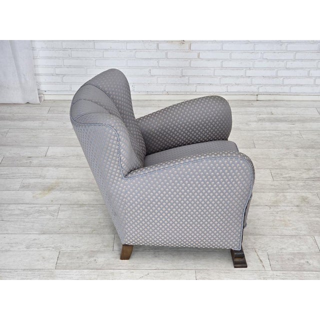 Danish Armchair in Fabric and Oak, 1950s For Sale - Image 13 of 18
