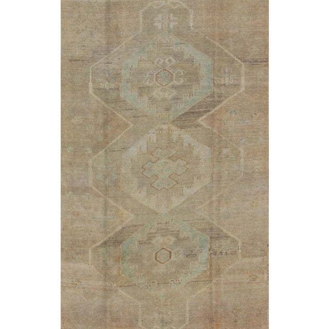 Traditional Vintage Hand Knotted Turkish Oushak Neutral Colors Rug For Sale - Image 3 of 8