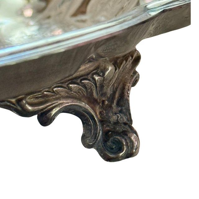 Mid-Century Modern Large Vintage f.b. Rogers Silverplate Footed Butler’s Serving Tray - 27.5” For Sale - Image 3 of 13