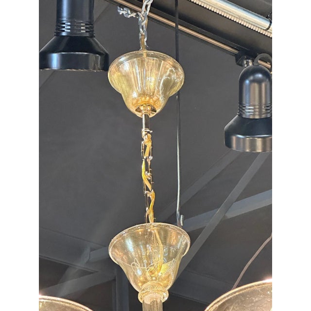 Glass Murano Gold 8 Arm Chandelier For Sale - Image 7 of 10