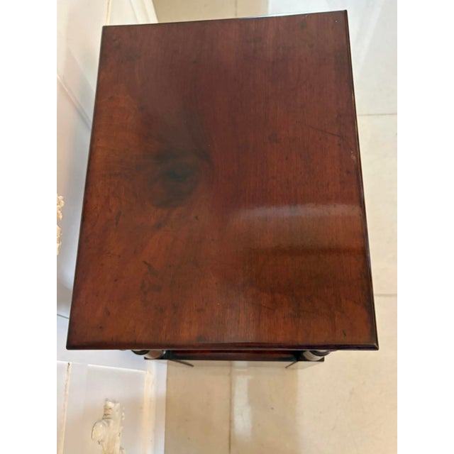 Brown Antique English Victorian Mahogany Bedside Cupboard, 1860s For Sale - Image 8 of 10