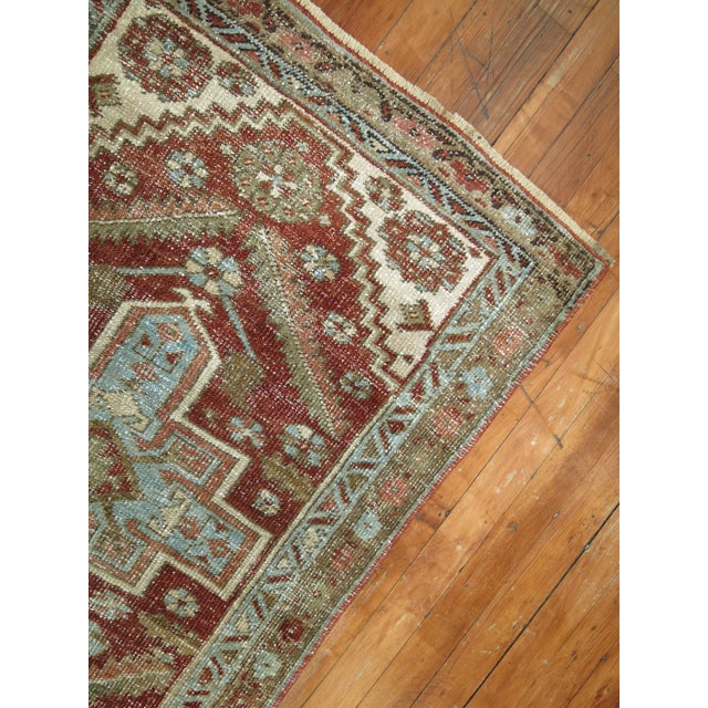 Early 20th Century Narrow Tribal Rustic Heriz Runner - 2'4" x 10'8" For Sale - Image 4 of 7