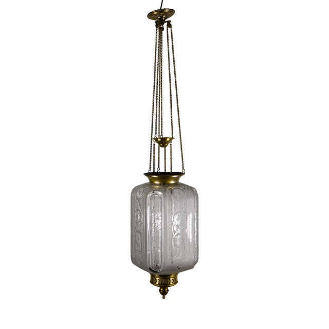 Antique French Glass Lantern from Cristalleries De Baccarat, 1890 For Sale