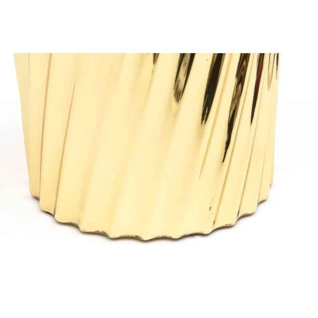 Vintage Brass Fluted Box With Ball Top MId Century Modern Desk Accessory, 1950's For Sale In Miami - Image 6 of 11