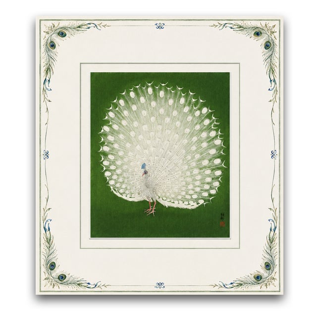 Not Yet Made - Made To Order Japanese White Peacock After Ohara Koson Fine Art Print 16 X 18 For Sale - Image 5 of 11
