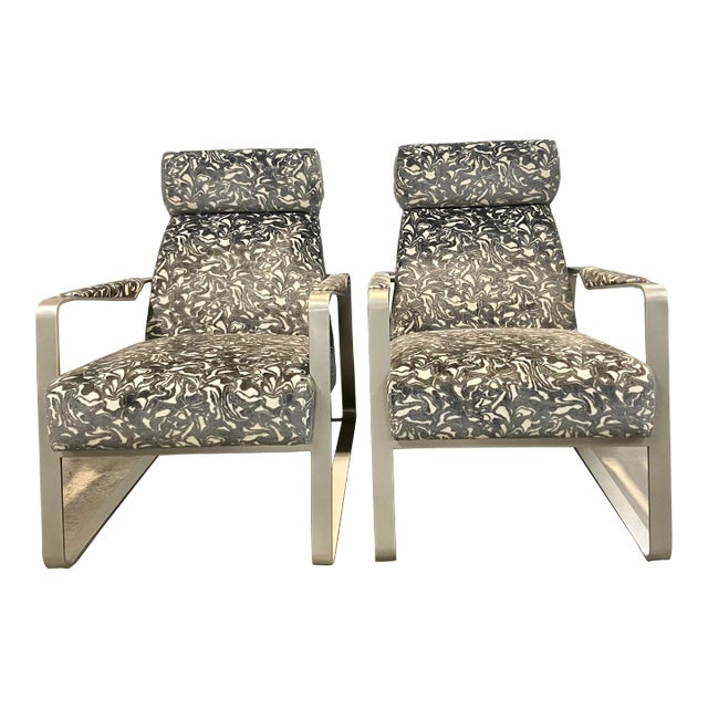 Caracole Abstract Modern Exposition Lounge Chairs Pair For Sale