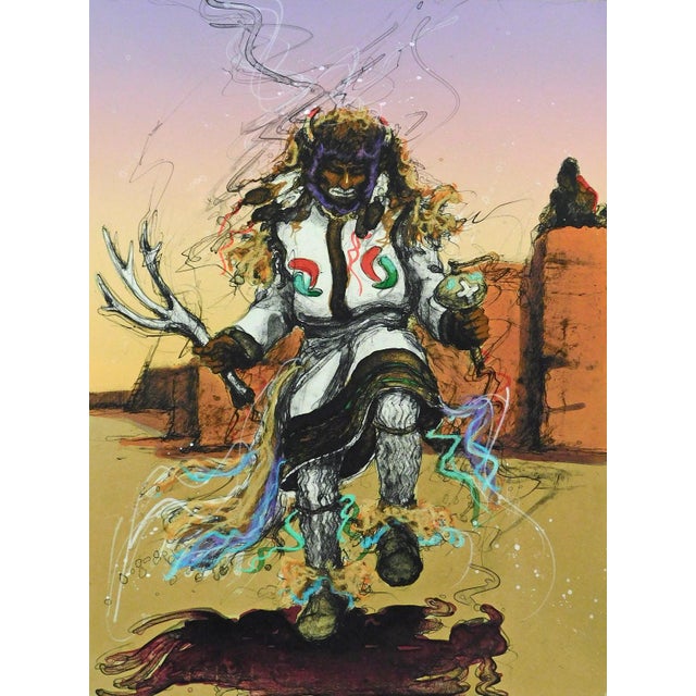 "Moenkopi Buffalo Dancers 1" Original Limited Edition Lithograph by Larry Fodor Hand signed, numbered & titled by the...